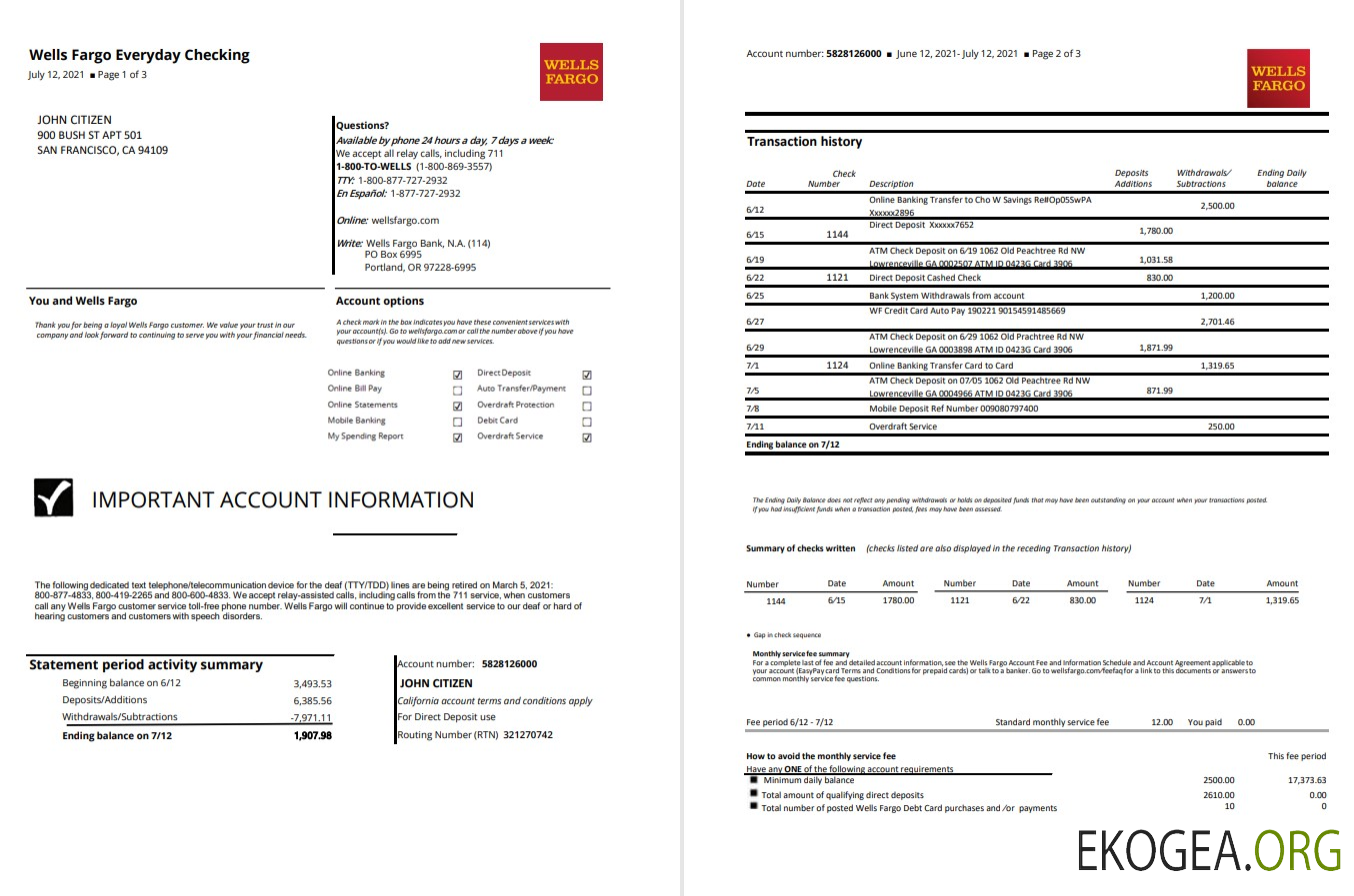 États Unis Wells Fargo 3 p